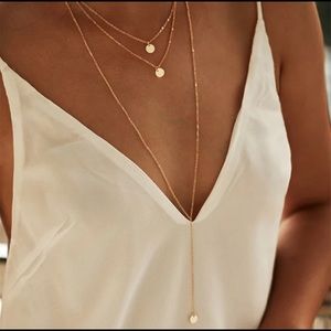 Dainty Minimalist Disco Coin Chain Necklace & Pendant | Multi Layer Necklace